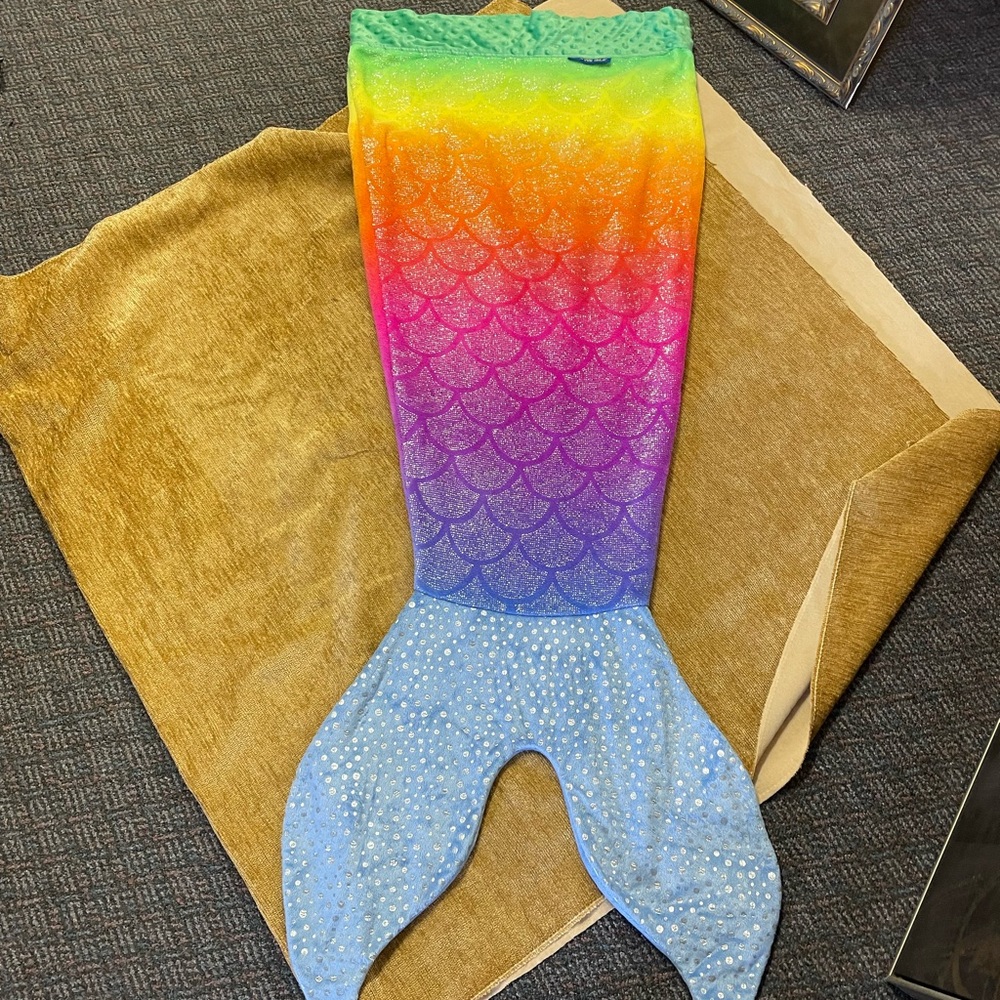 Blankie Tails multi-colored, sparkle mermaid tail blanket 🧜‍♀️